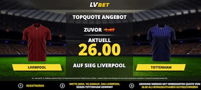 Erhöhte Quote auf Liverpool besiegt Tottenham bei LVbet