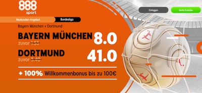 888sport: Top Wettquoten zum Bundesliga-Klassiker am 9.11.2019