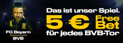 Bwin pro Dortmund Tor gegen Bayern 5€ Freiwette