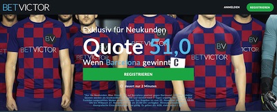 BetVictor FC Barcelona Borussia Dortmund hohe Quote