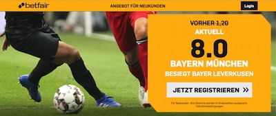Betfair Bayern München Bayer Leverkusen Quotenboost