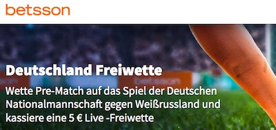 Betsson Live-Freebet zu Deutschland-Weißrussland