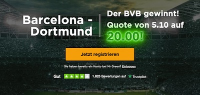 Barca-Dortmund: Quoten Hammer von Mr Green