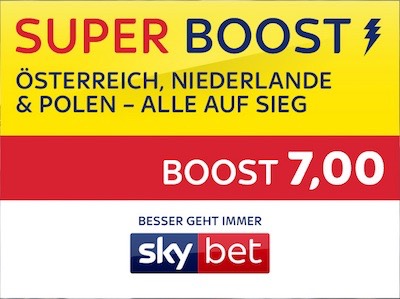 Skybet Quotenboost auf Sieg Österreich, Polen, Niederlande