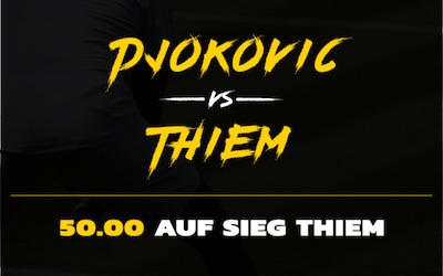 Energybet mit Quote 50.00 auf Sieg Thiem vs. Djokovic