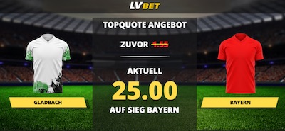 LVbet boostet Bayern Quote gegen Gladbach