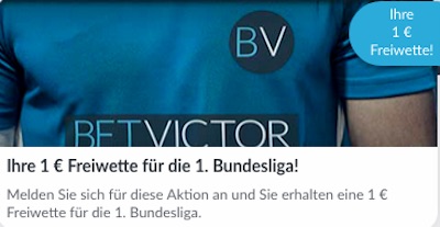 BetVictor schenkt 1 Euro Freiwette zum Bundesliga-Rückrundenstart