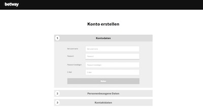Betway Erstanmeldung 2020 Screenshot