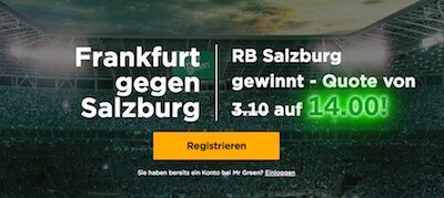 Europa-League-Quotenaktion von Mr Green zu Frankfurt vs. Salzburg