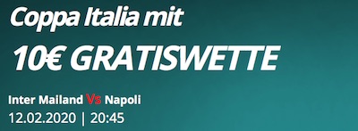 Novibet Gratiswette zum Coppa Italia Halbfinale Inter vs. Napoli