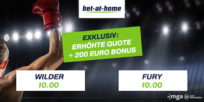 Bet at home: 10.0 auf Wilder oder 10.0 auf Fury