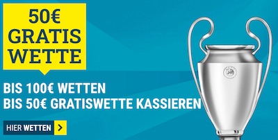 sportwetten.de Freebet als Belohnung für eine CL-Achtelfinal-Wette