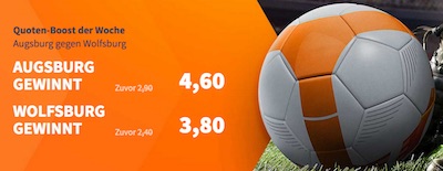 Betsson Quotenboost der Woche auf Augsburg gegen Wolfsburg