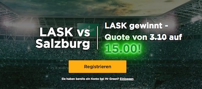 Mr Green Quotenboost auf LASK gegen Salzburg