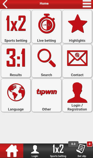 Tipwin mobile App Screenshot