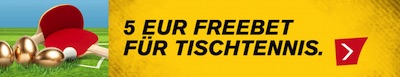 Interwetten 5 Euro Tischtennis Wettguthaben