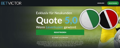 BetVictor erhöhte Quote 5.00 Leverkusen gewinnt bei Werder