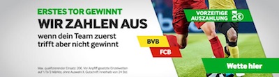 Betway zahlt nach richtigem 1. Tor bei Dortmund vs. FC Bayern aus