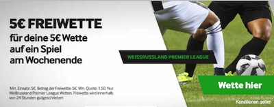 Betway Fußball Belarus 5€ Guthaben wetten