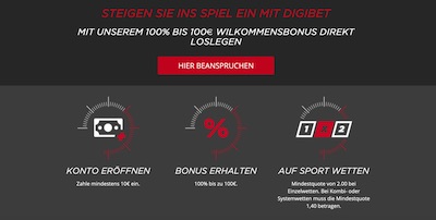 Digibet Bonus für Sportwetten