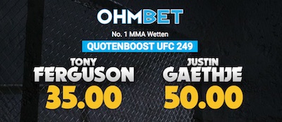 Ohmbet Quotenboost auf Ferguson vs. Gaethje bei UFC 249