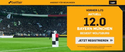 Betfair Bayern besiegt Wolfsburg erhöhte Quote wetten