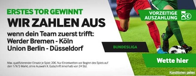 Betway erstes Tor gewinnt wir zahlen aus Bremen Köln Union Düsseldorf