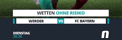 Novibet risikofreie Wette bis 10 Euro auf Werder Bremen gegen Bayern München