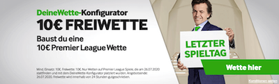 10 Euro von Betway zum letzten Premier League Spieltag