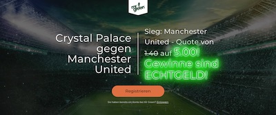 Mr Green Crystal Palace Man United verbesserte Quote wetten