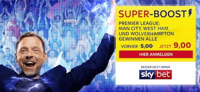 9.0 auf City, West Ham und Wolves siegen (SkyBet)