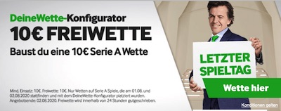 Betway DeineWette Konfigurator 10 Euro Freiwette Serie A