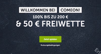 Comeon Sportwettenbonus für Neukunden