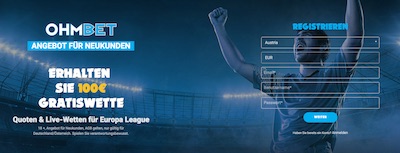 Ohmbet Europa League Freebet Aktion zu Basel - Frankfurt