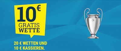 Sportwetten.de Champions League Achtelfinale 10€ gratis Guthaben wetten