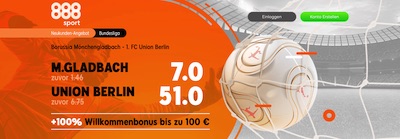 888sport Gladbach Union Berlin verbesserte Quoten wetten