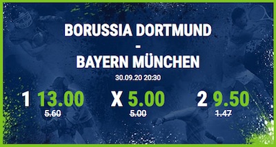 Bet at home enhanced odds auf FC Bayern - BVB im Supercup 2020