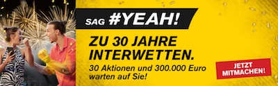 Interwetten Jubiläumskalender zum 30. Geburtstag