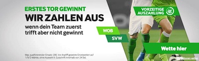 Tor Promotion zu Wolfsburg-Bremen bei Betway