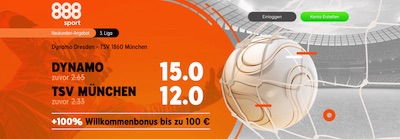888sport Dynamo Dresden TSV 1860 München erhöhte Wettquoten