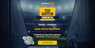 Admiralbet Serbien besiegt Schottland Quote wetten