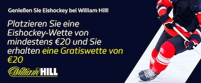 William Hill bietet 20 Euro Gratiswette für Eishockey Tipp