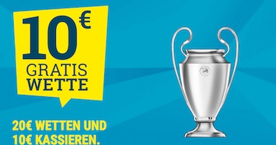 10 Euro Freebet von sportwetten.de zum 3. Champions-League-Spieltag