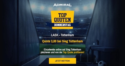 Admiral Top Quote LASK Tottenham wetten