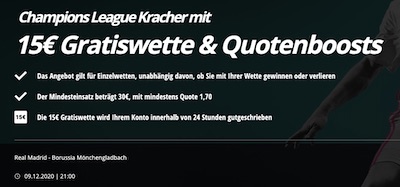 Novibet Gratiswette zu Real Madrid Gladbach