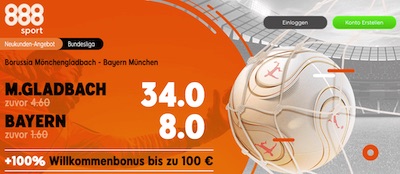 888sport Quotenboost Gladbach Bayern
