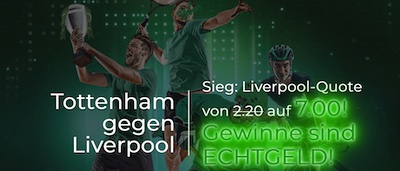 Quote 7.0 auf Liverpool besiegt Tottenham bei Mr Green