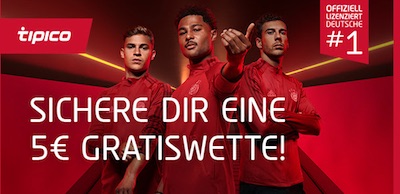 5 Euro Tipico Freebet zum Jahresbeginn 2021 geschenkt