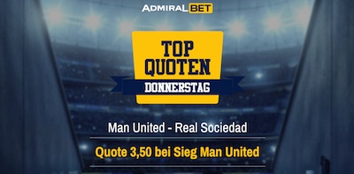 3.50 auf ManUtd schlägt Real Sociedad bei Admiralbet