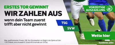 Betway 1 Tor gewinnt TSG Hoffenheim Werder Bremen Wette